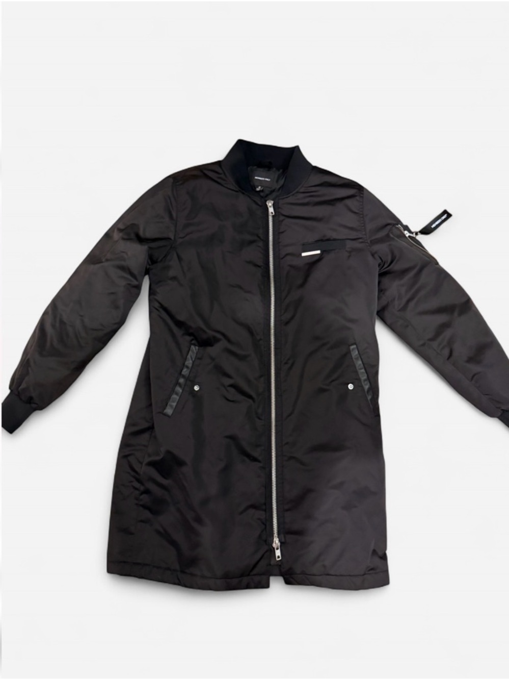 Members Only Onyx Satin Long Bomber